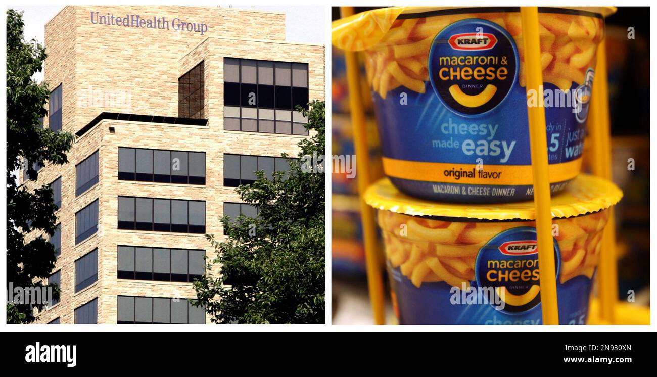 This combination of Associated Press file photos, show the UnitedHealth