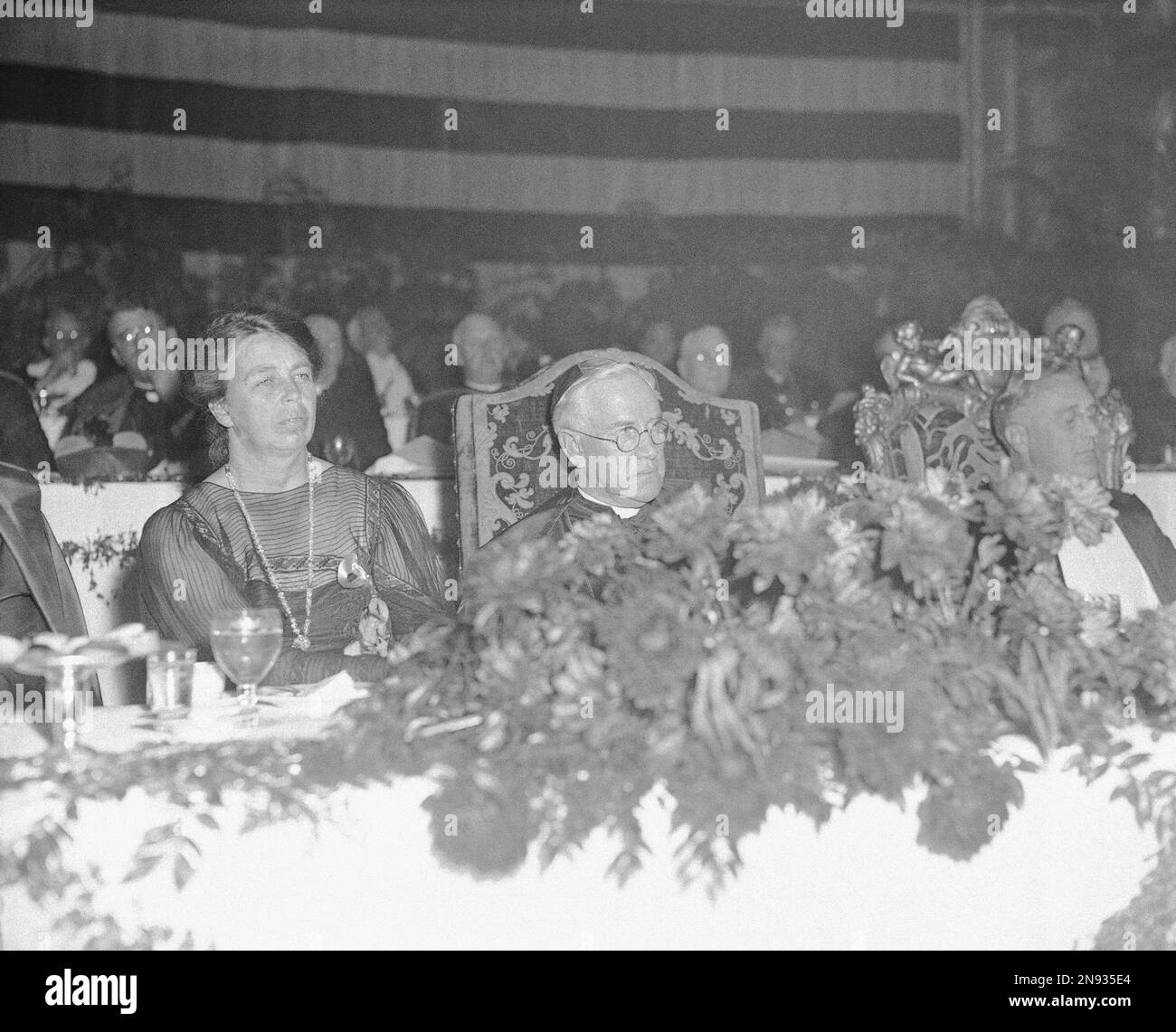 Patrick Cardinal Hayes, center, is shown with Pres. Franklin D. Roosevelt, right, and first lady
