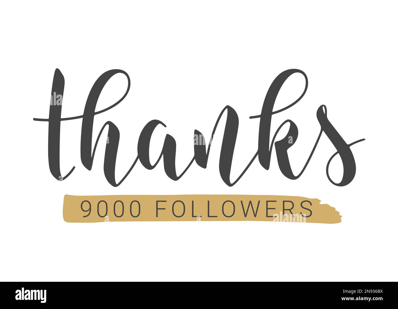 Vector Stock Illustration. Handwritten Lettering of Thanks 9000 ...