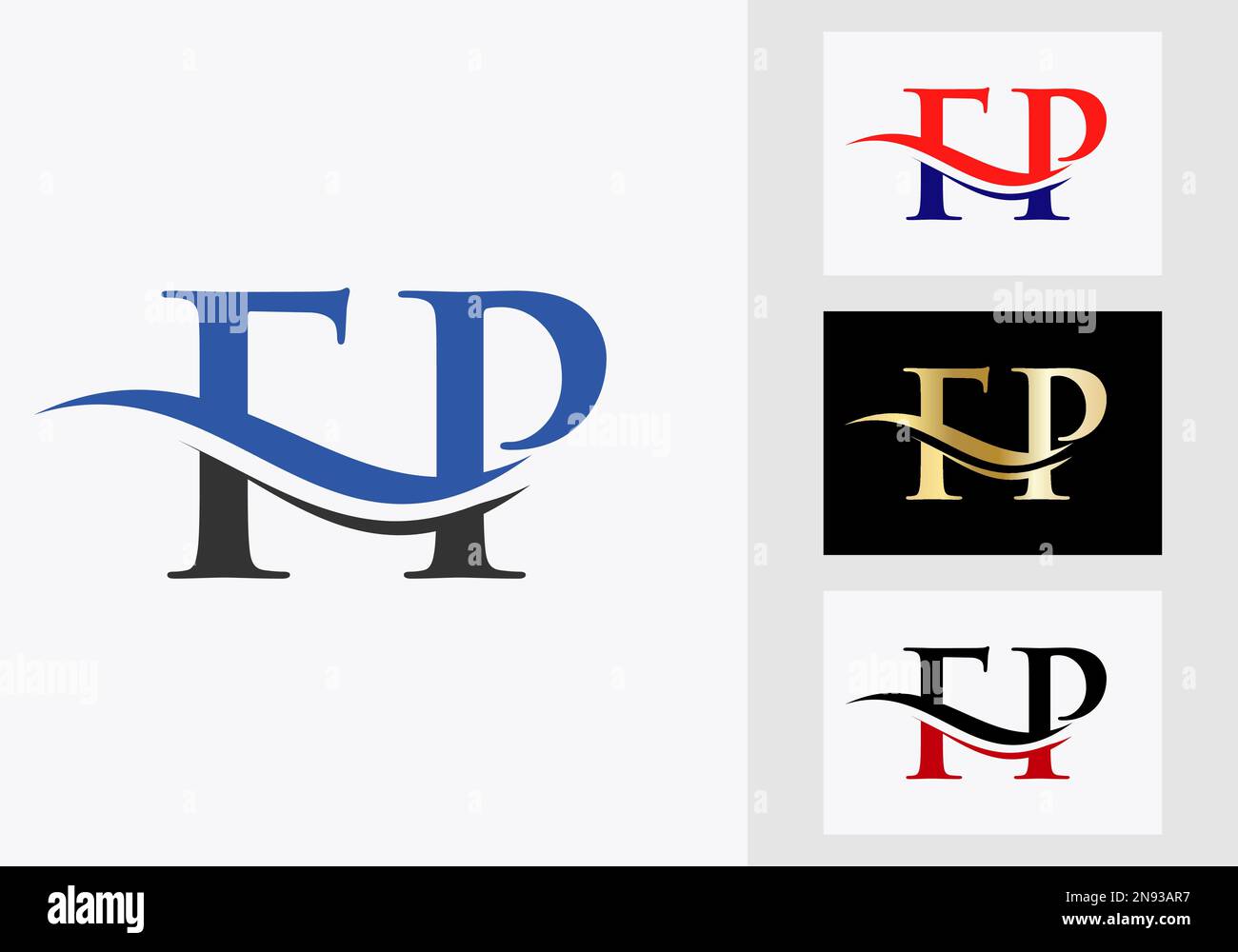 Initial Monogram Letter FP Logo Design. FP Logotype Template Stock Vector