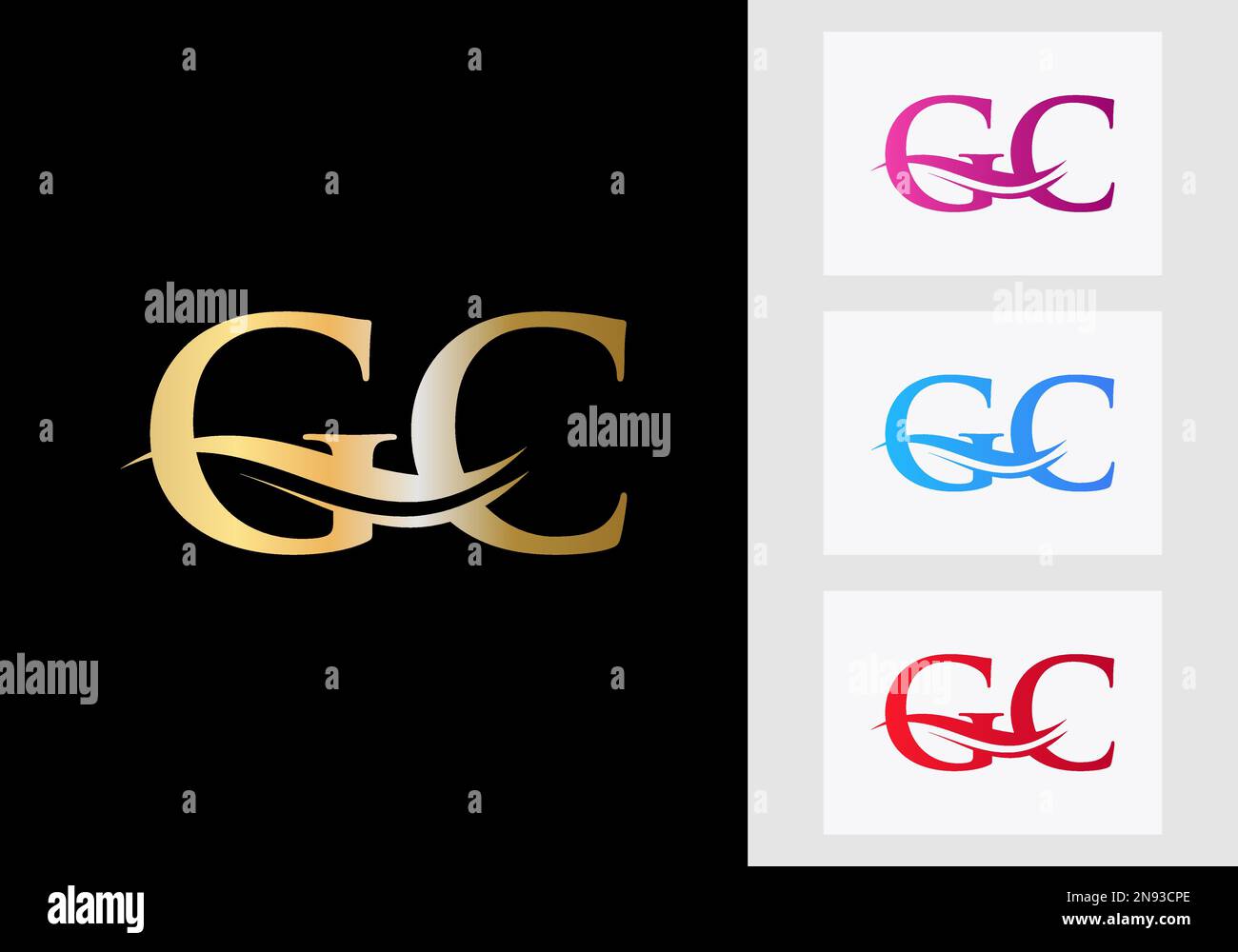 Initial Monogram Letter GC Logo Design. GC Logotype Template Stock