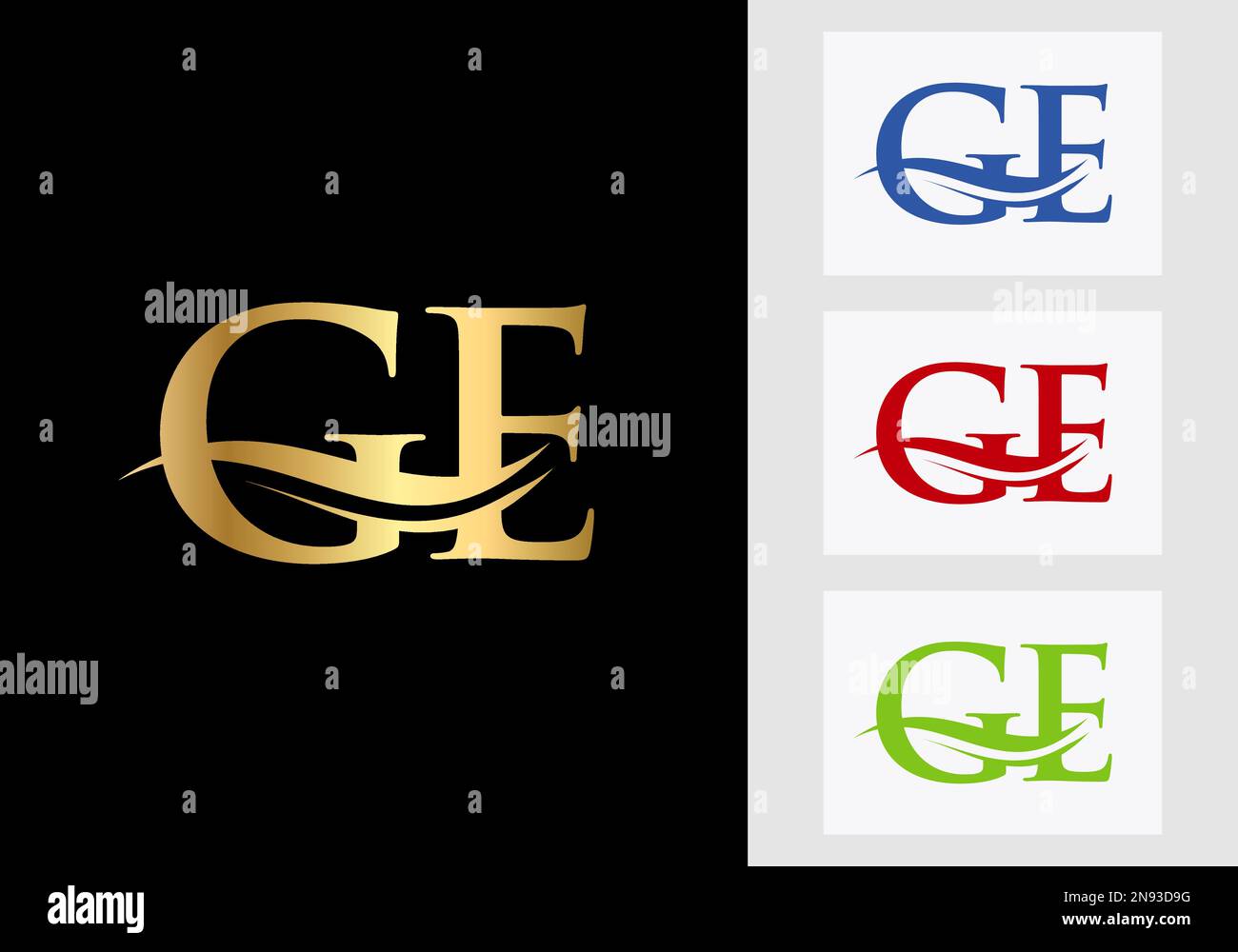 Initial Monogram Letter GE Logo Design. GE Logotype Template Stock