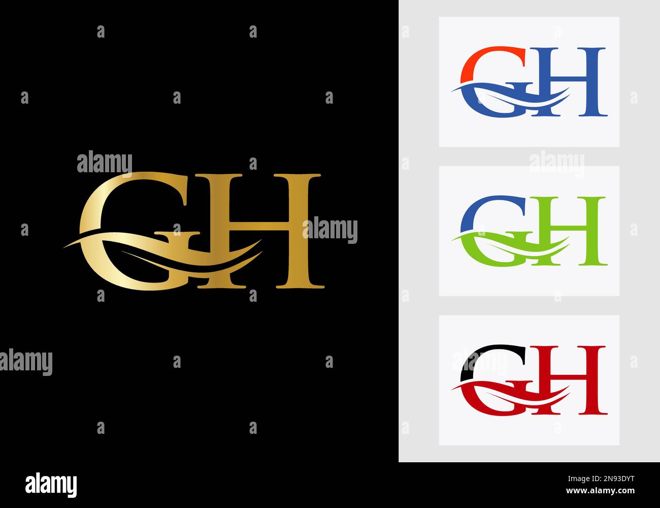 Initial Monogram Letter GH Logo Design. GH Logotype Template Stock ...