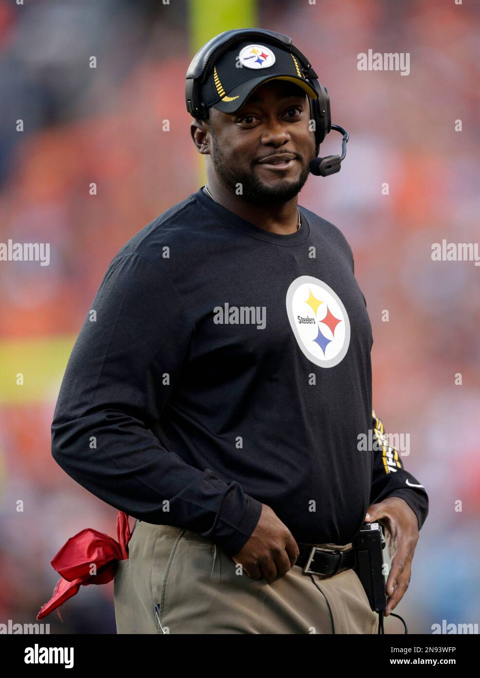 Pittsburgh Steelers head coach Mike Tomlin looks on during the first ...