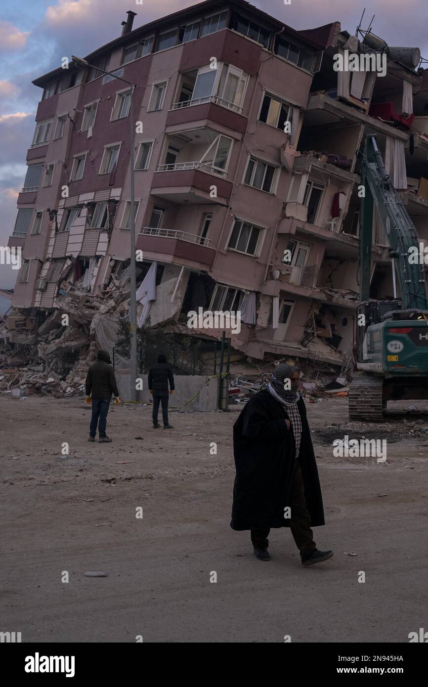 Leaning buildings are seen in the city of Hatay (or Antakya or Antioch