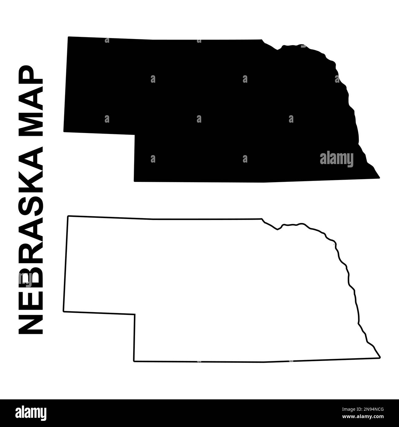Set of Nebraska map united states - Set Of Nebraska Map United States Of America Flat Concept Icon Vector Illustration 2N94NCG 