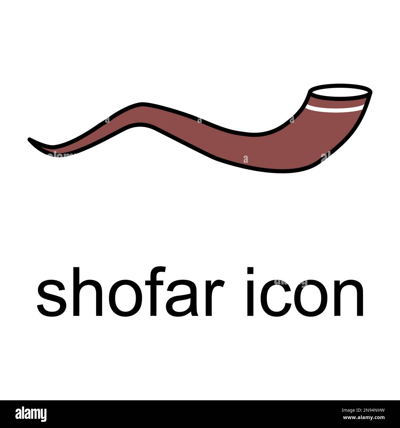 Shofar horn icon, graphic religion design symbol, ritual web sign