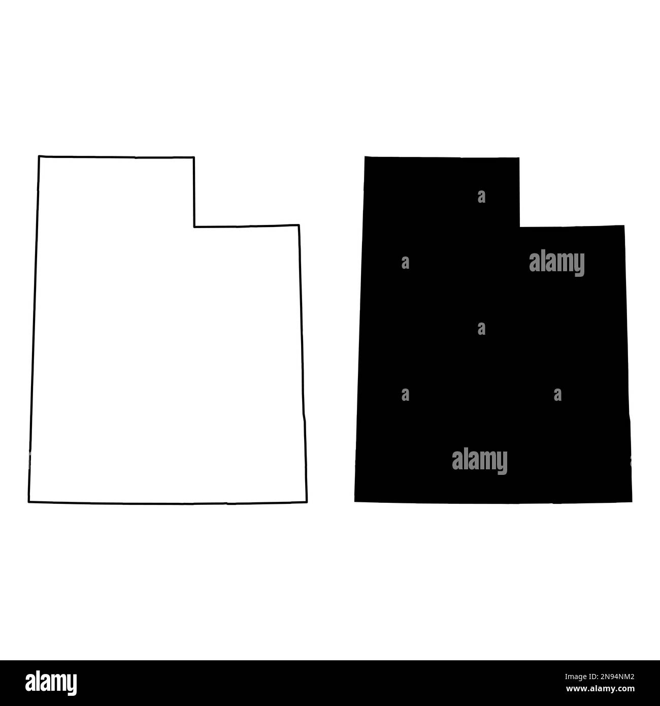 Set of Utah map shape, united states of america. Flat concept icon