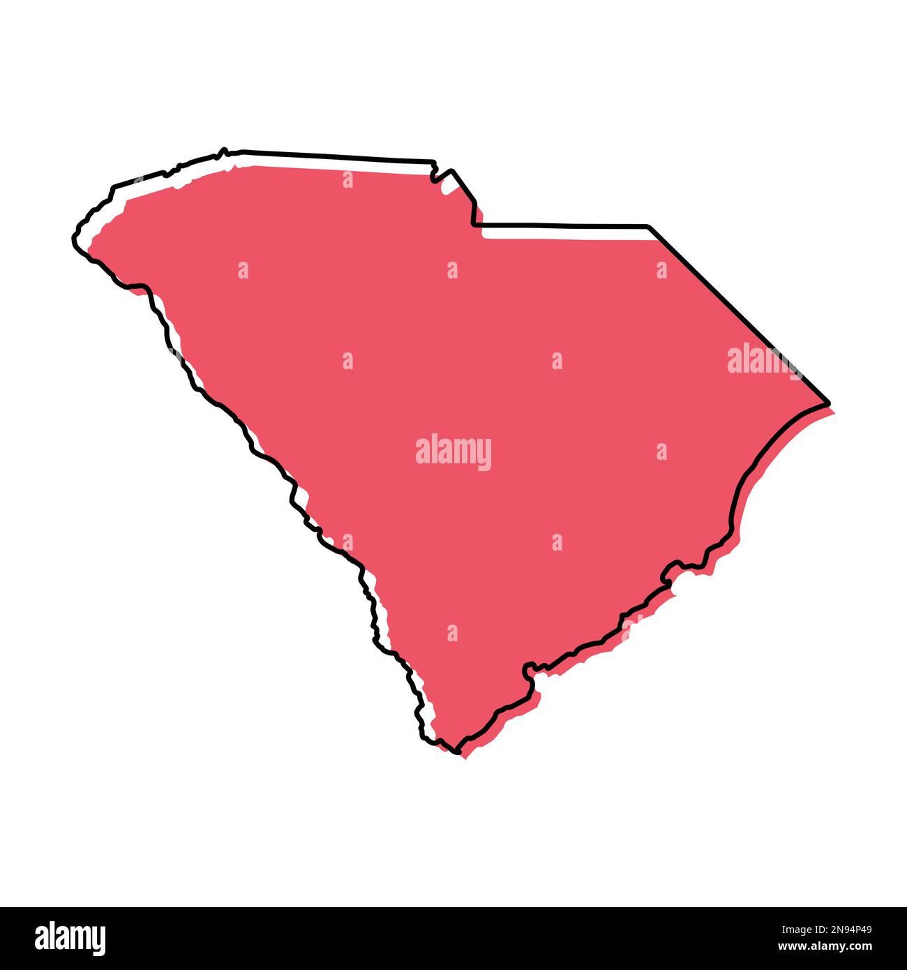 South carolina map shape, united states of america. Flat concept icon