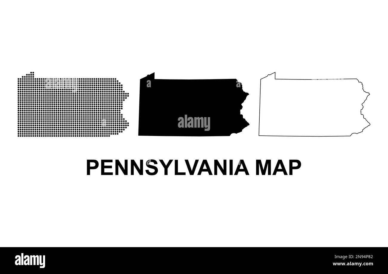 Set of Pennsylvania map united - Set Of Pennsylvania Map United States Of America Flat Concept Symbol Vector Illustration 2N94P82 