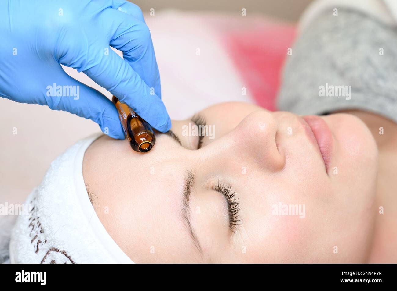 Ampoule with vitamin C for application directly to the face for the