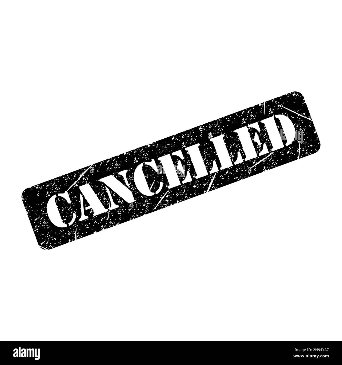Cancelled stamp symbol, label sticker sign button, text banner vector