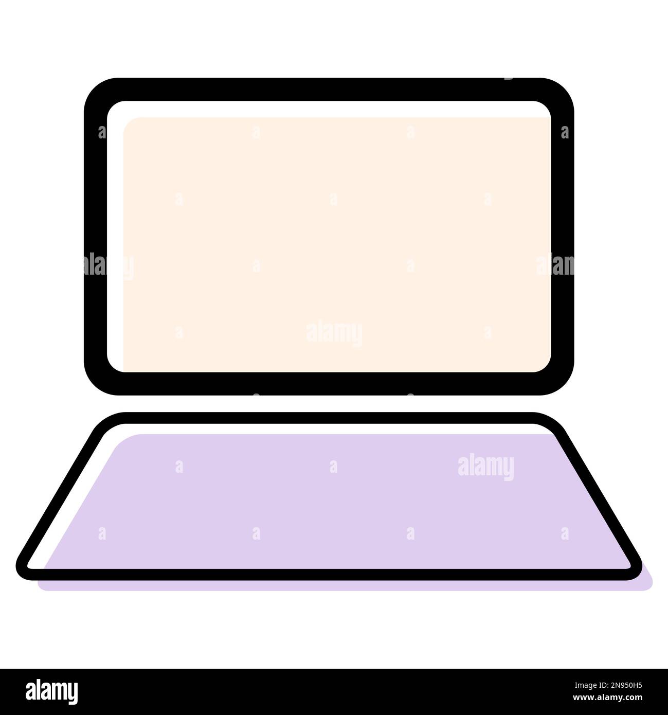 Laptop flat web icon, notebook computer technology symbol , blank display vector illustration . Stock Vector