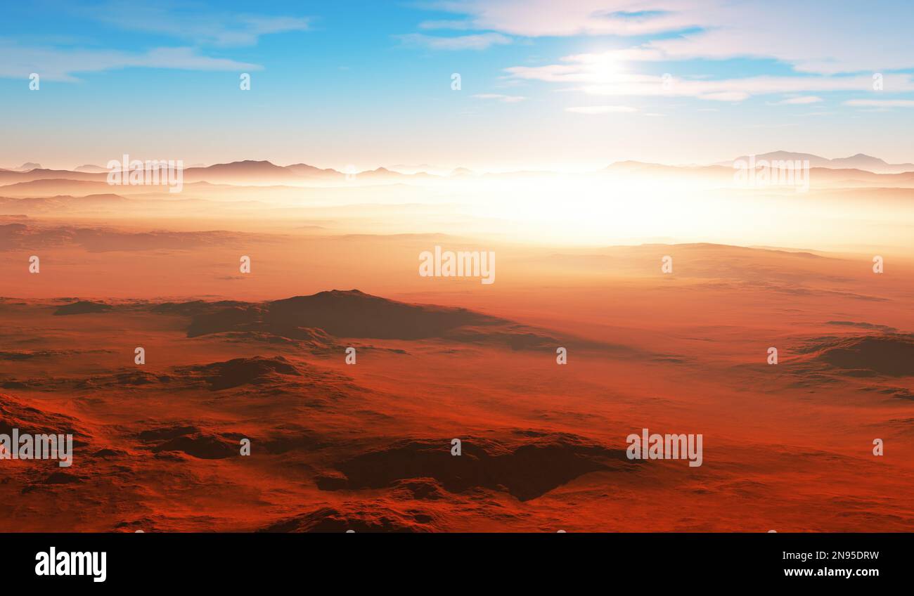 Exoplanet or Extrasolar red planet, 3D illustration Stock Photo