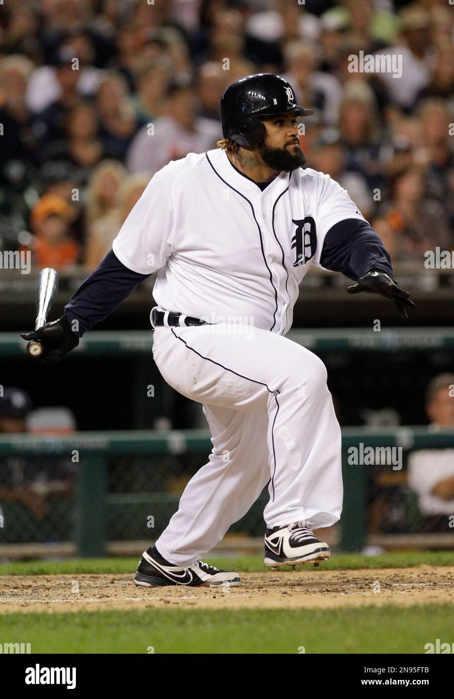 Detroit Tigers' Prince Fielder bats against the Chicago White sox during a  baseball game Saturday, Sept. 1, 2012 in Detroit. (AP Photo/Duane Burleson  Stock Photo - Alamy