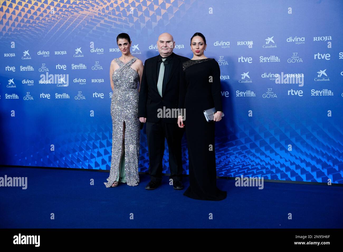 February 11, 2023, Sevilla, Andalucia, Spain: Ruth Gabriel, Antonio Saura Medrano, Anna Saura attends 37th Goya Awards - Red Carpet at Fibes - Conference and Exhibition on February 11, 2023 in Sevilla, Spain (Credit Image: © Jack Abuin/ZUMA Press Wire) EDITORIAL USAGE ONLY! Not for Commercial USAGE! Stock Photo