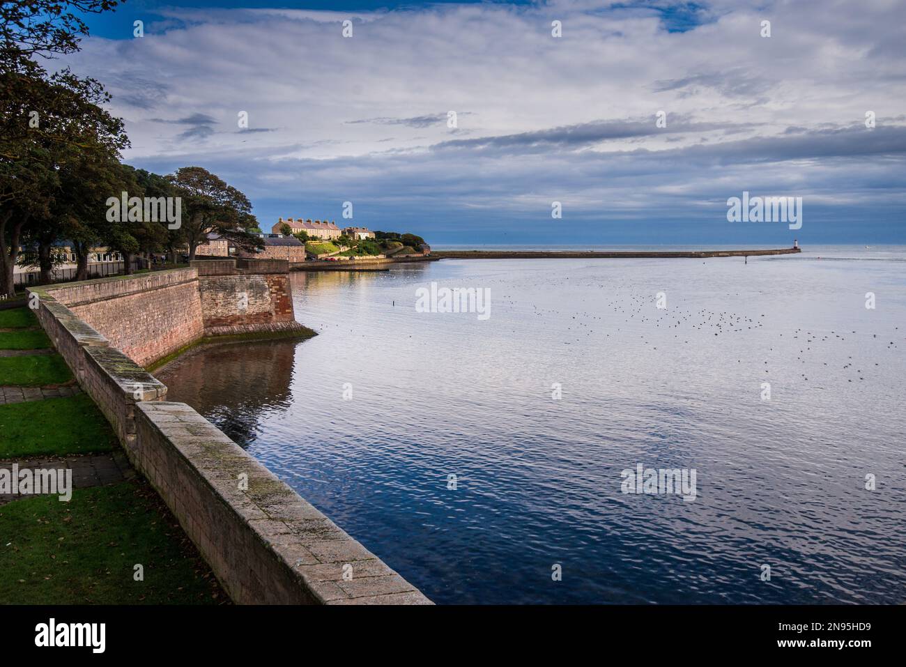 Berwick upon Tweed, Elizabethan ramparts and pier Stock Photo - Alamy