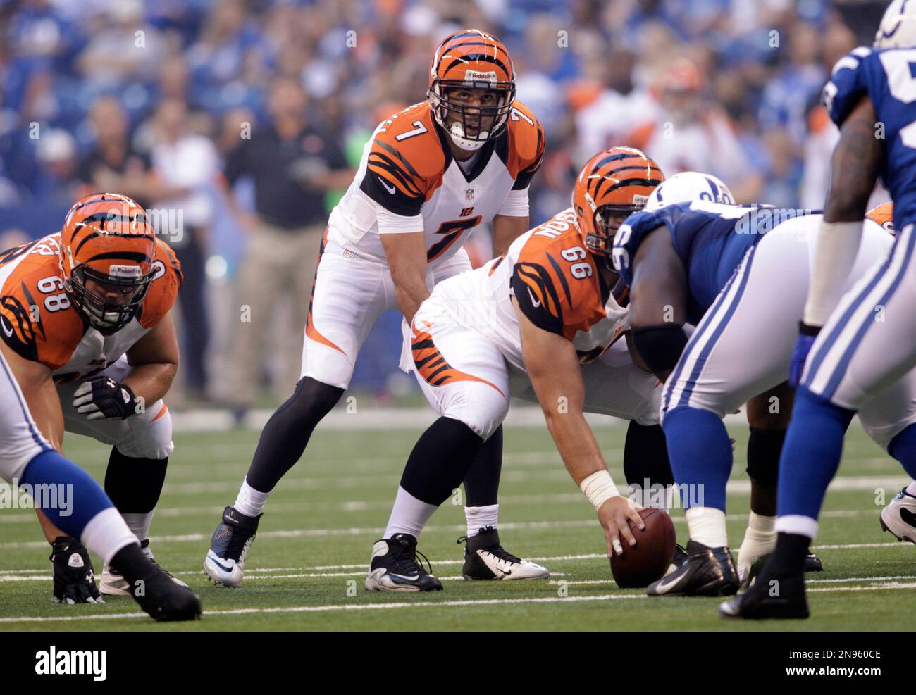 Cincinnati Bengal starting quarterback Andy Dalton watches the replay on  the scoreboard in the fourth quarter of the Pittsburgh Steelers 35-7 win at  Heinz Field in Pittsburgh Pennsylvania. The Bengals Dayton was