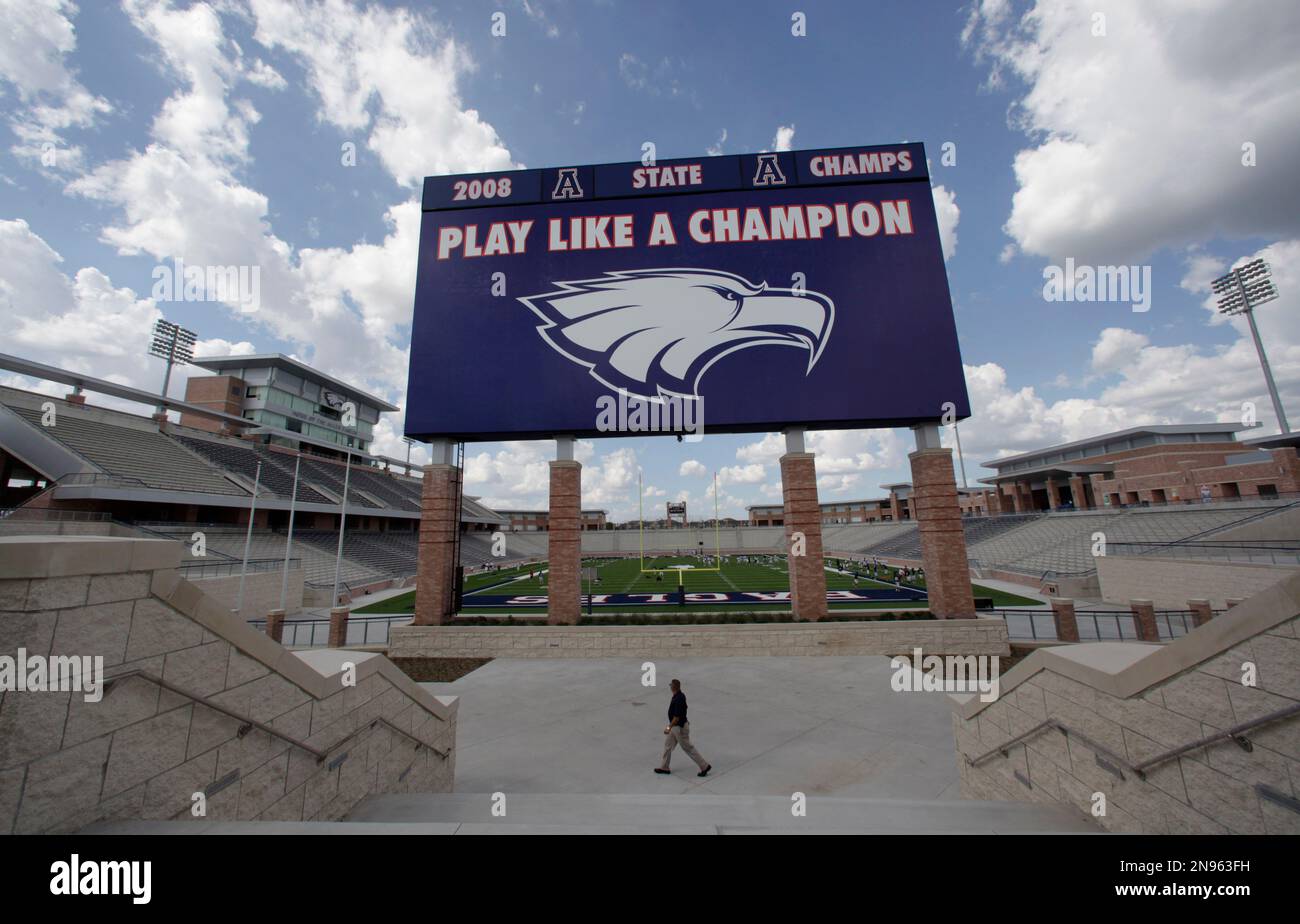 The scoreboard is shown at the new 60 million football stadium at