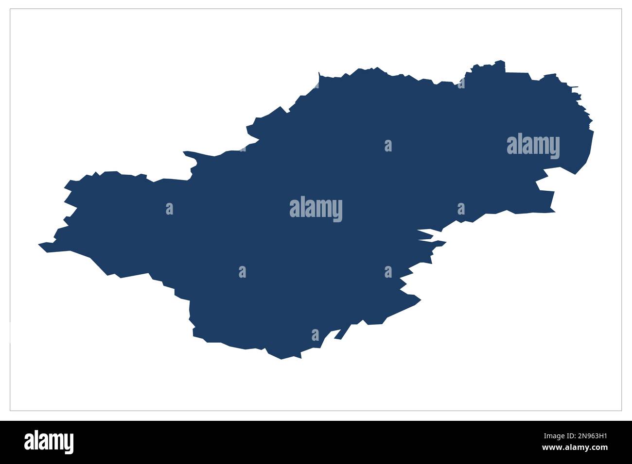 Kaluzhskaya Oblast, Kaluga Gorno Atlay Russia Province State Map Illustration on white background using blue color Stock Photo