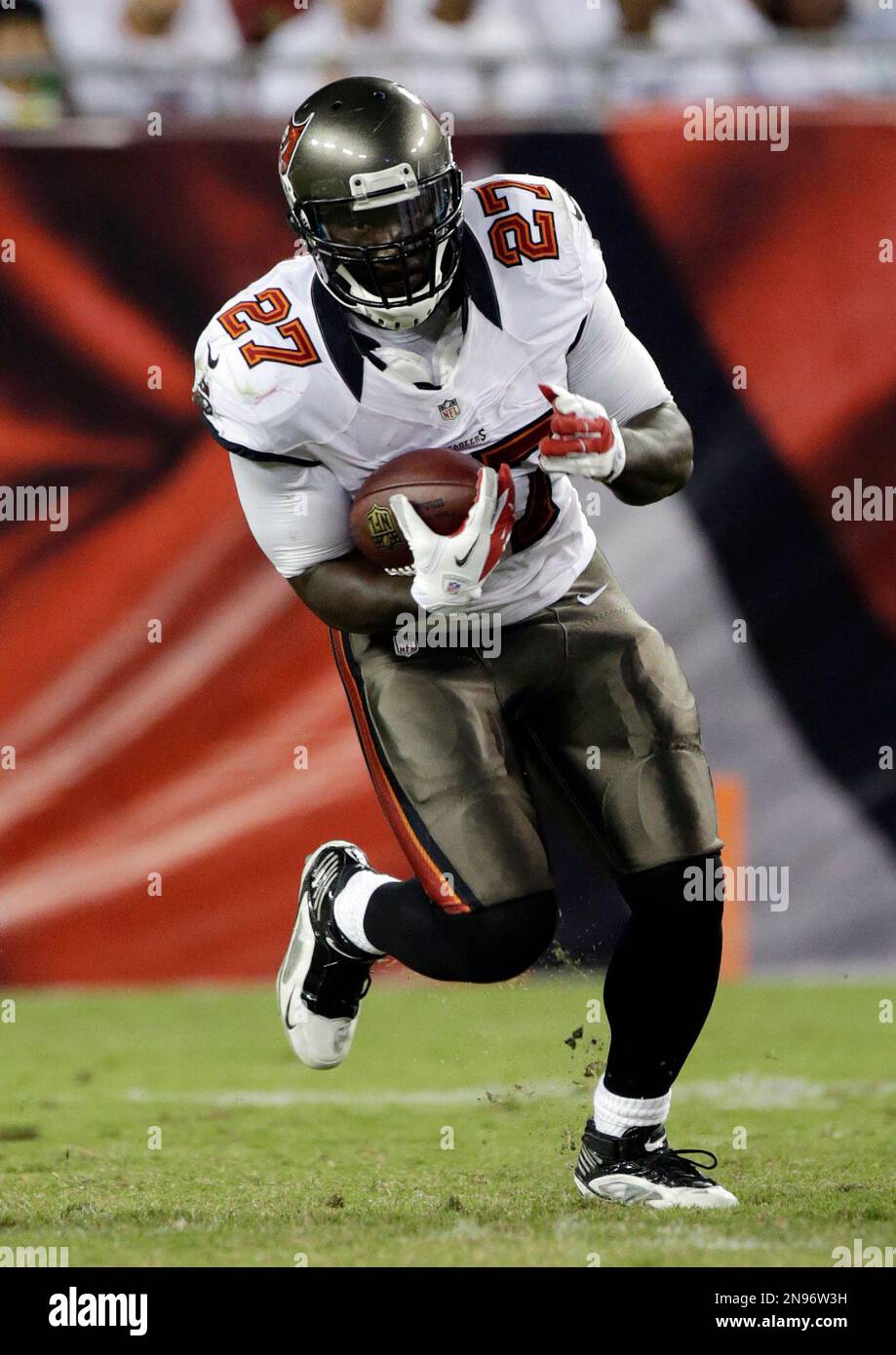 Tampa Bay Buccaneers' LeGarrette Blount runs for yardage during