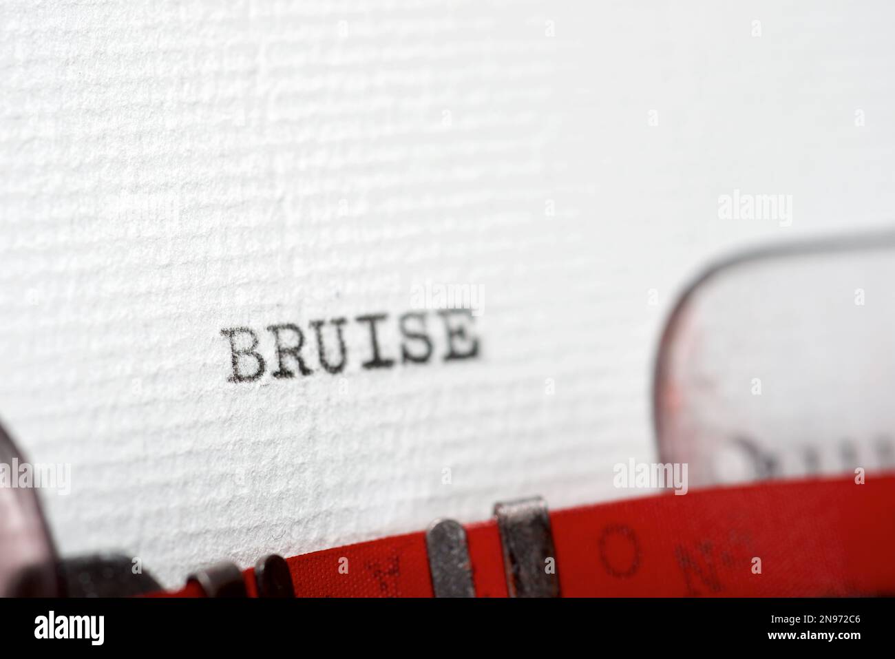 Bruise word written with a typewriter Stock Photo Alamy