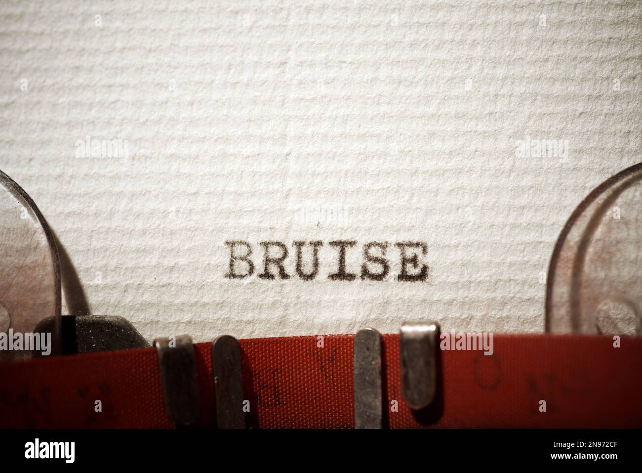 Bruise word written with a typewriter Stock Photo Alamy