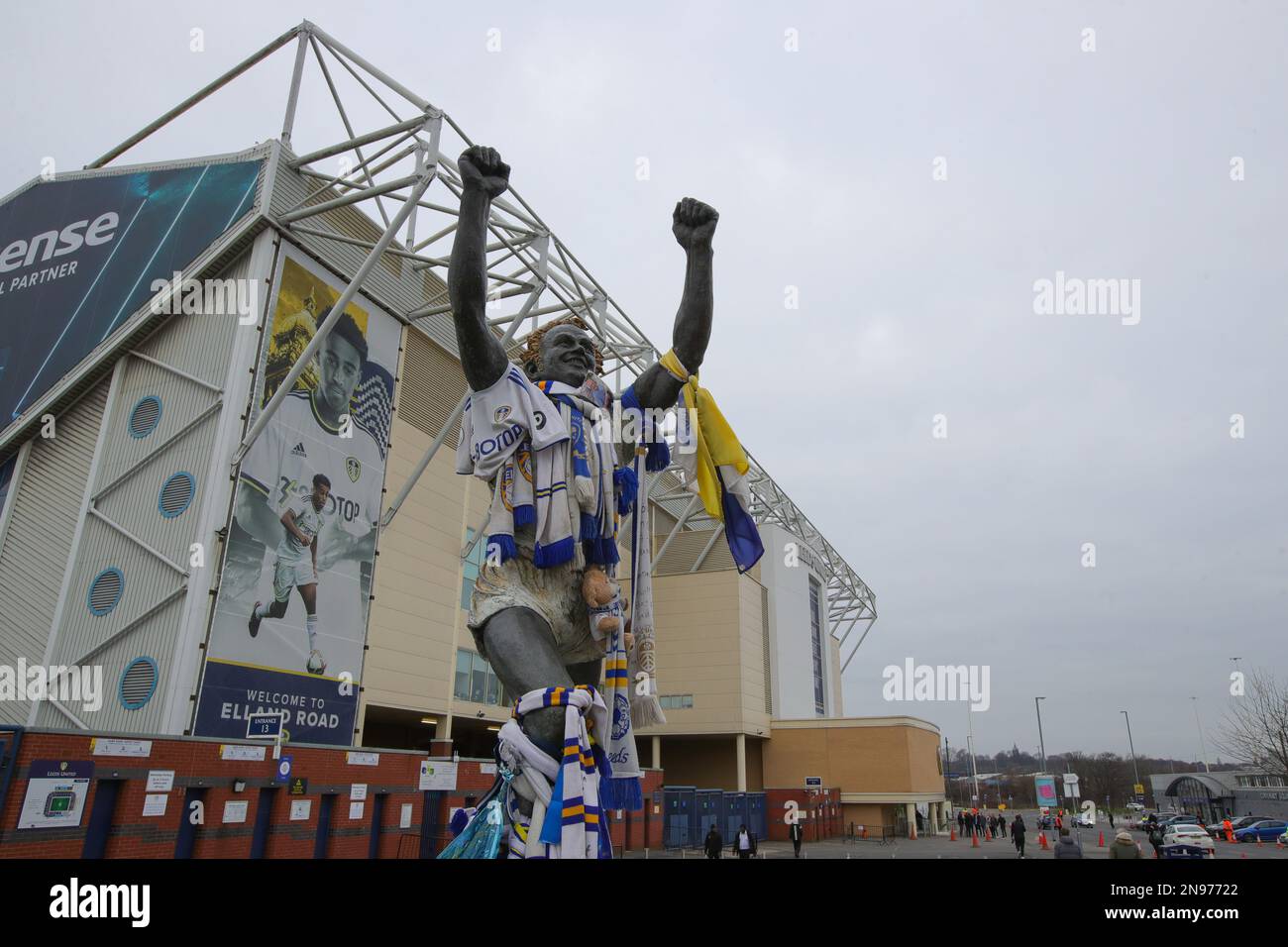 The Billy Bremner statue outside Elland Road Stadium ahead of the