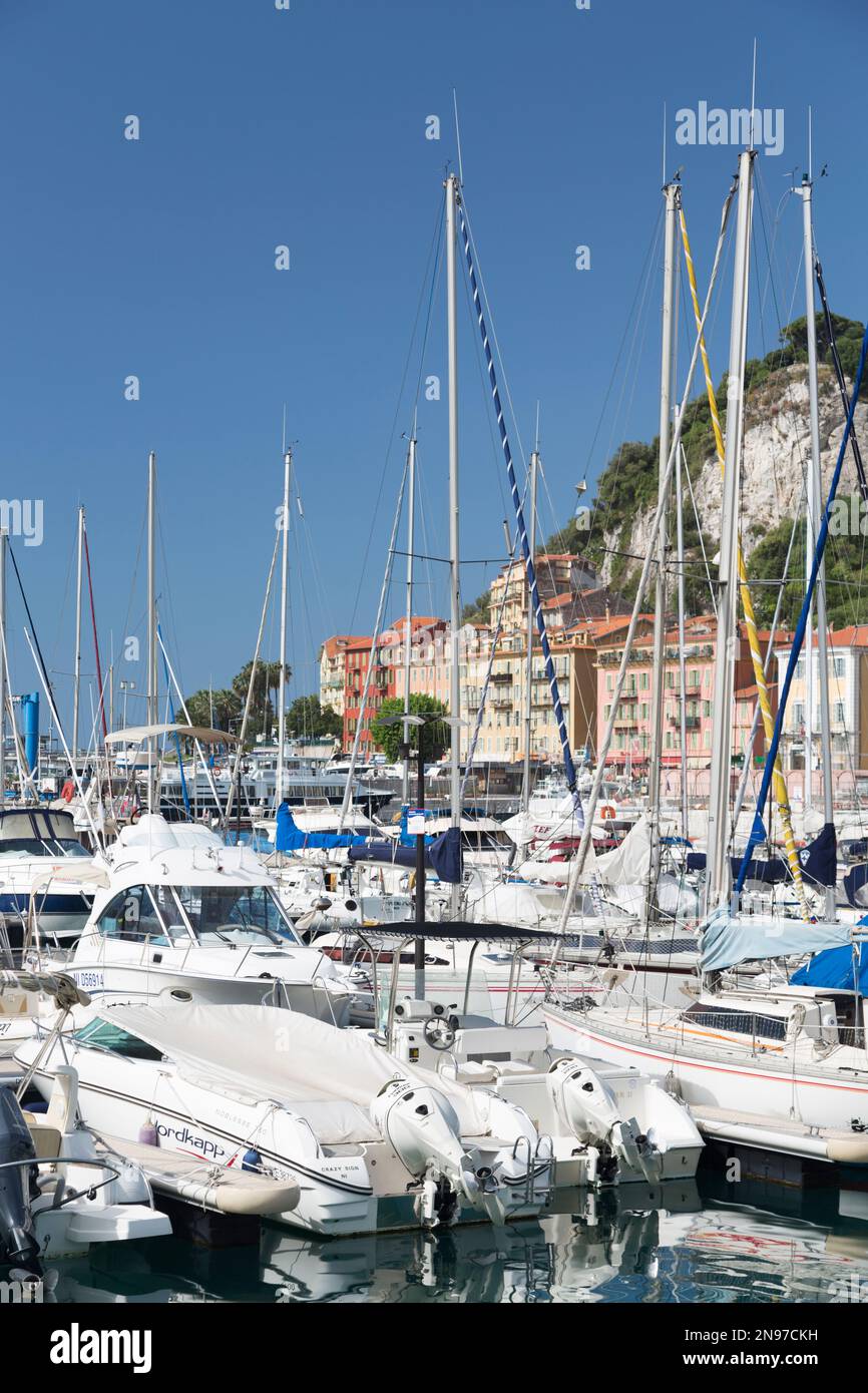 France, Nice, yachts and the harbour. Stock Photo