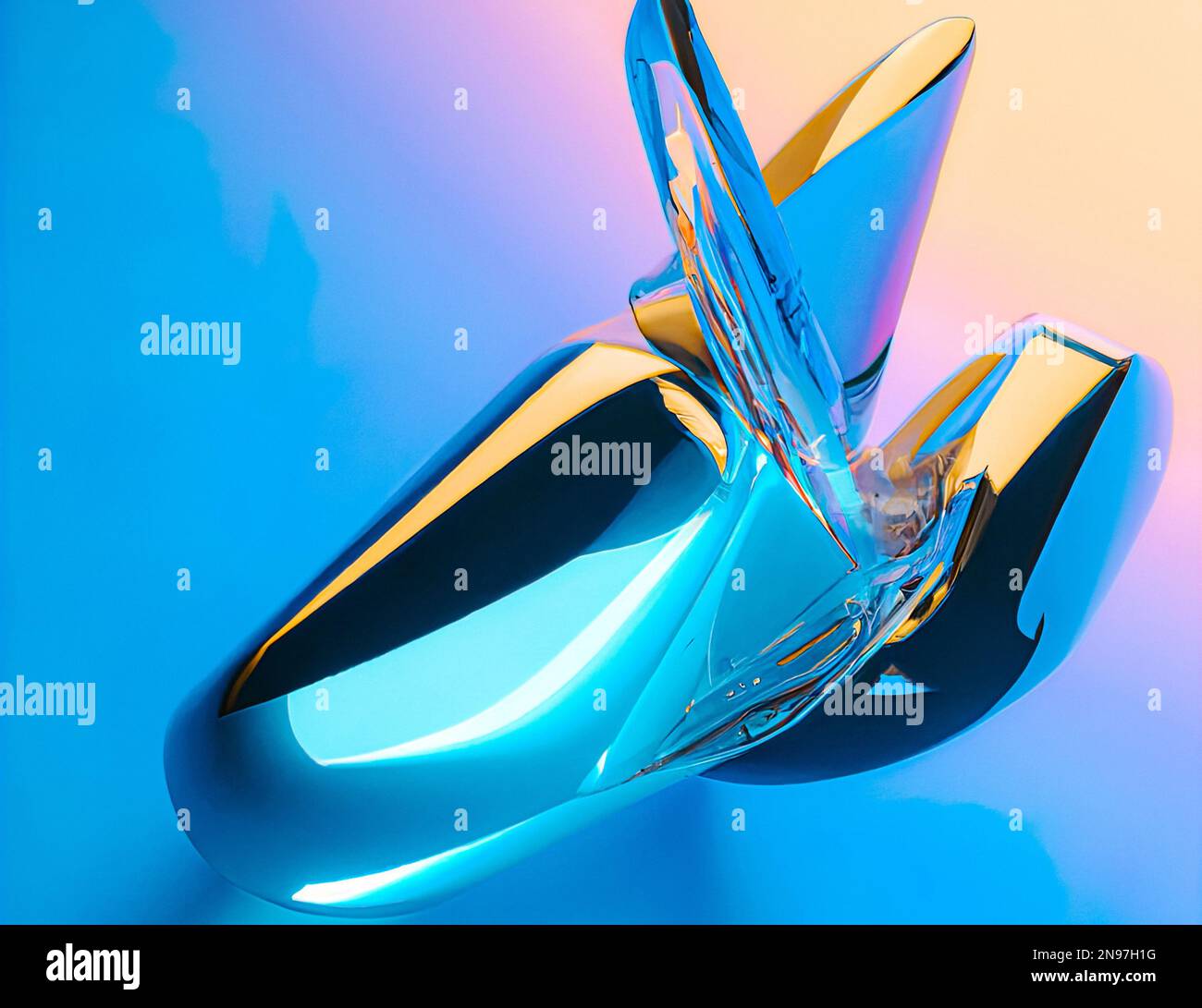 A 3d rendering of different abstract shiny objects Stock Photo - Alamy