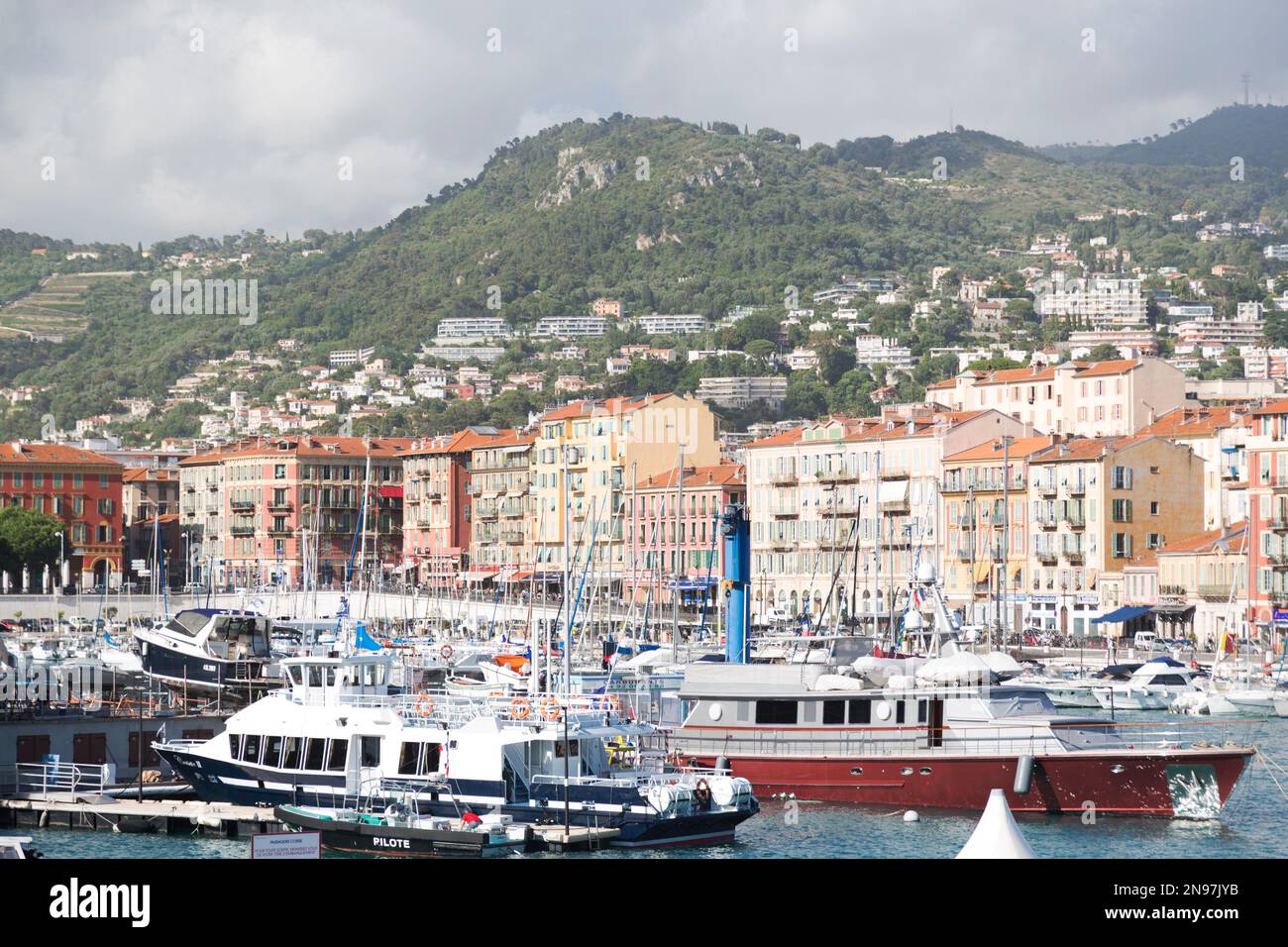 France, Nice, boats in the harbour. Stock Photo