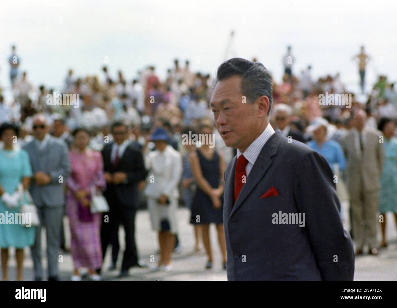 Prime Minister of Singapore Lee Kuan Yew being greeted at a reception in  Singapore, in 1972. (AP Photo Stock Photo - Alamy