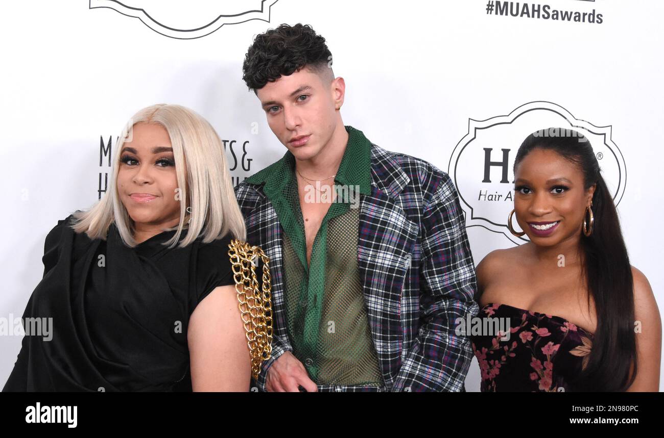 Beverly Hills, California, USA 11th February 2023 (L-R) Moira Frazier, Dustin Osborne and Christina R. Joseph attend the 10th Annual Make-Up Artists & Hair Stylists Guild Awards at The Beverly Hilton Hotel on February 11,2023 in Beverly Hills, California, USA. Photo by Barry King/Alamy Live News Stock Photo