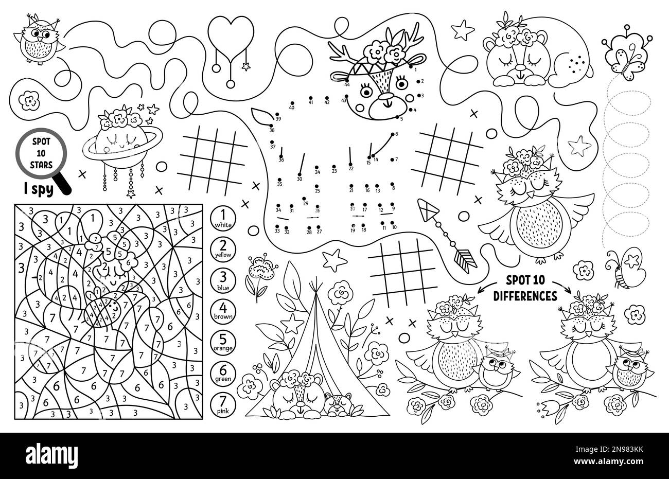 Vector mothers day placemat for kids Family love and peace printable