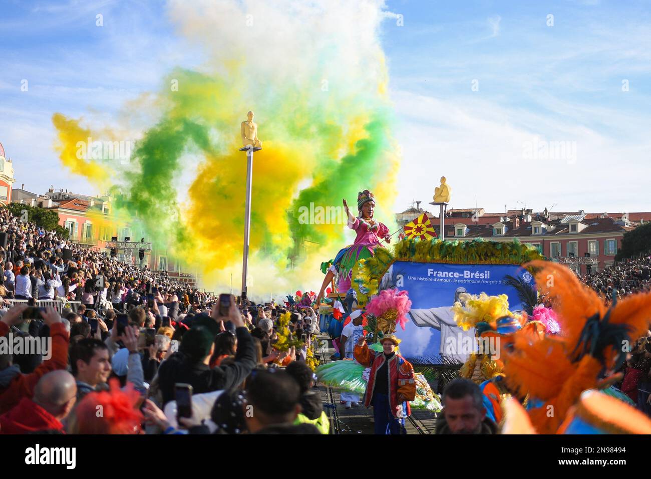 Opening parade of the 150th anniversary of the Carnival of Nice, King ...