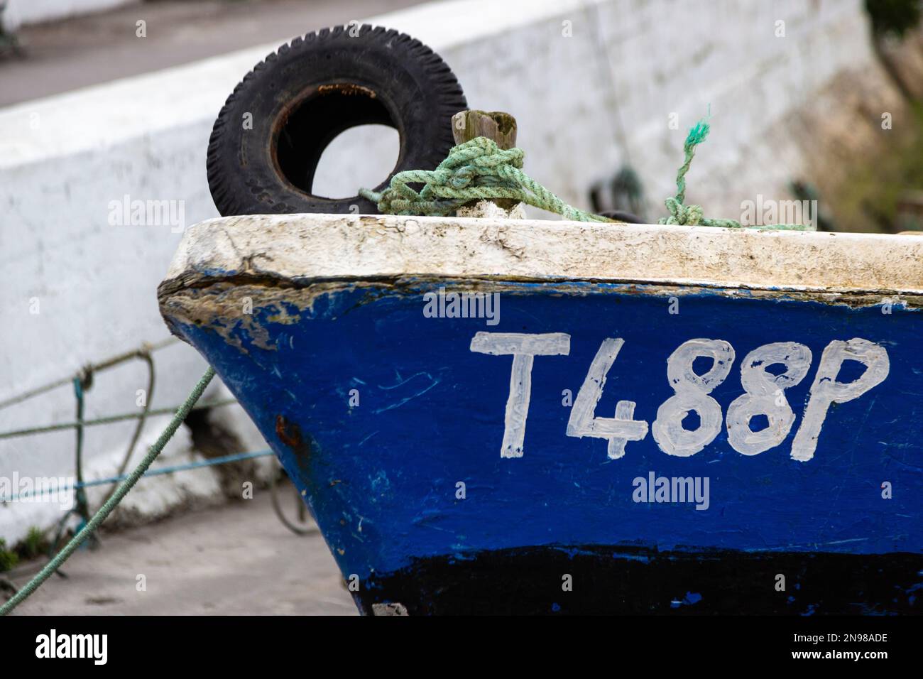Fishing boat in Portmagee Harbor, County Kerry, Ireland Stock Photo