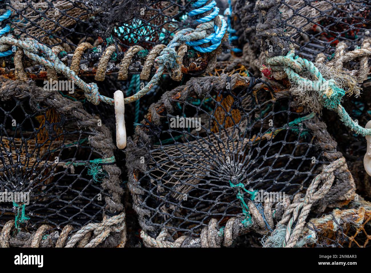 Close up of lobster pots, County Kerry, Ireland Stock Photo