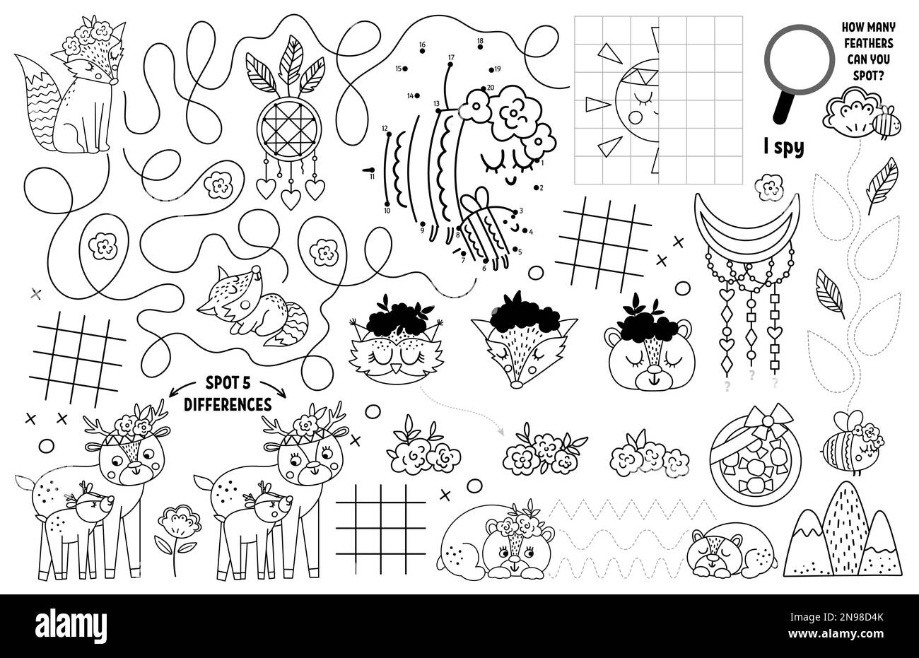 Vector mothers day placemat for kids Family love and peace printable