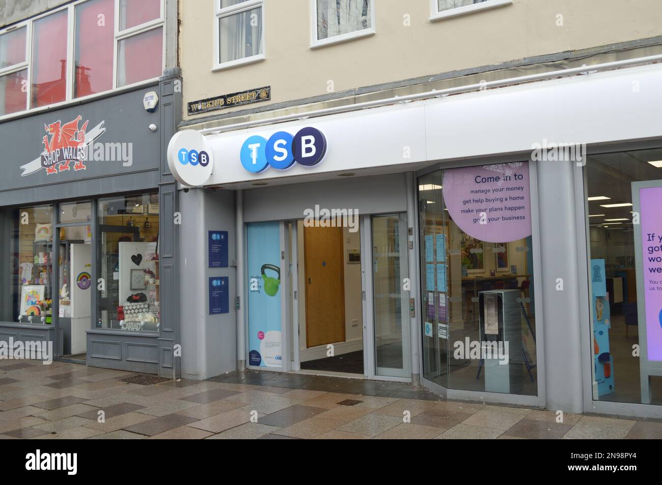 31st January 2023, Cardiff, Wales, United Kingdom. TSB Bank on Working Street. Stock Photo