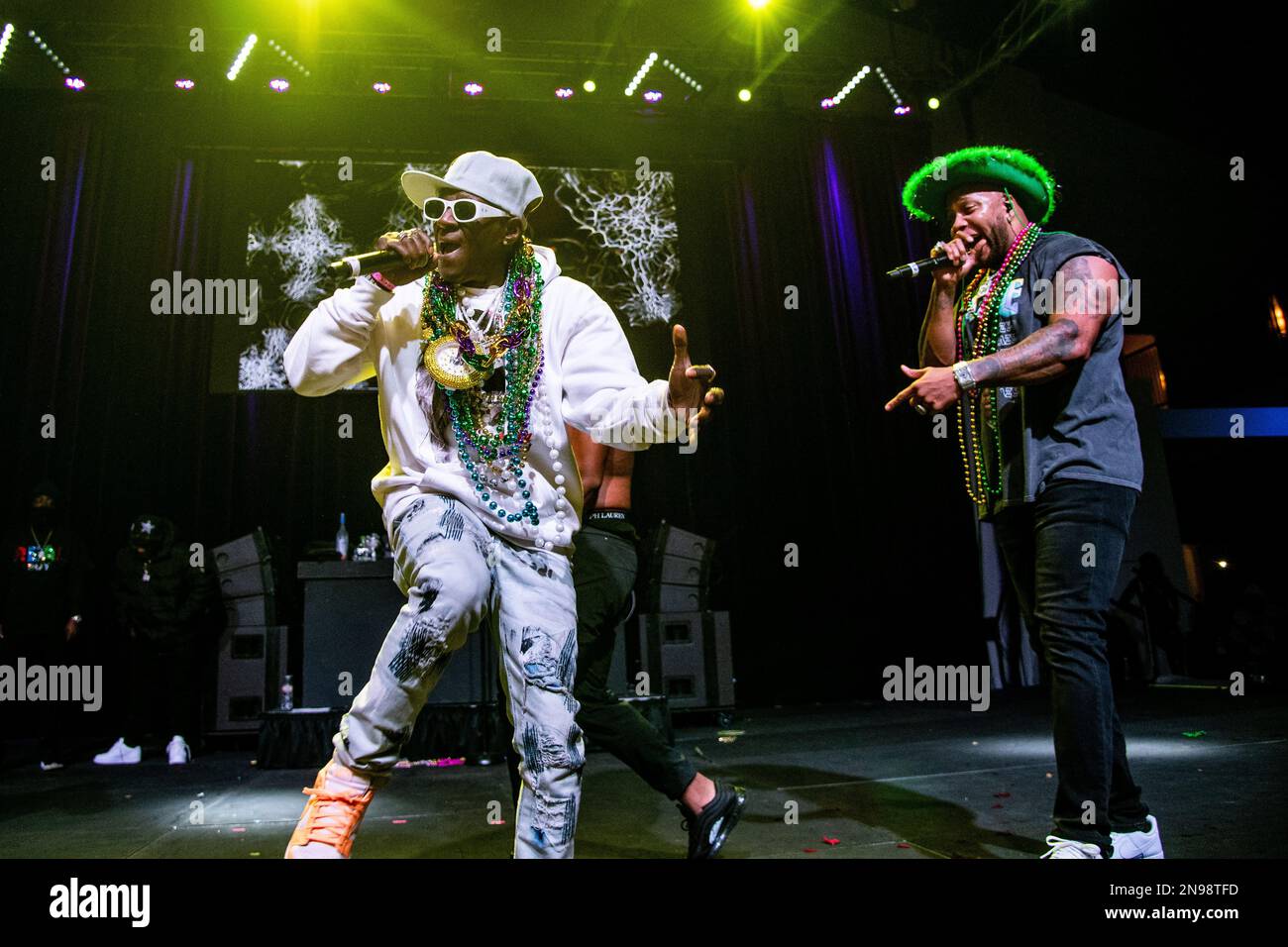 Flavor Flav, left, and Flo Rida perform during Shorty Gras presented by