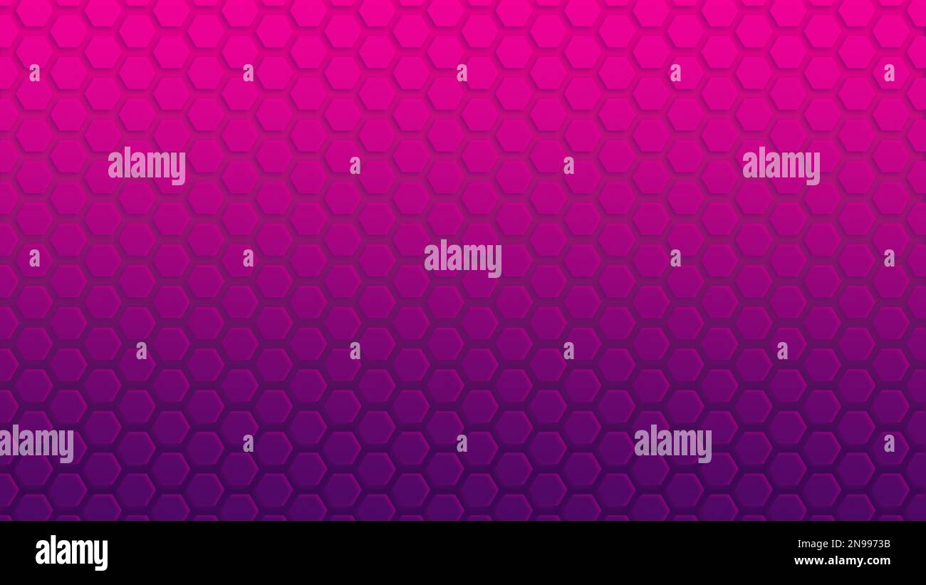 Pink and purple color gradient hexagon pattern on pink and purple background. Abstract and modern background in 4k resolution. Copy space. Stock Photo