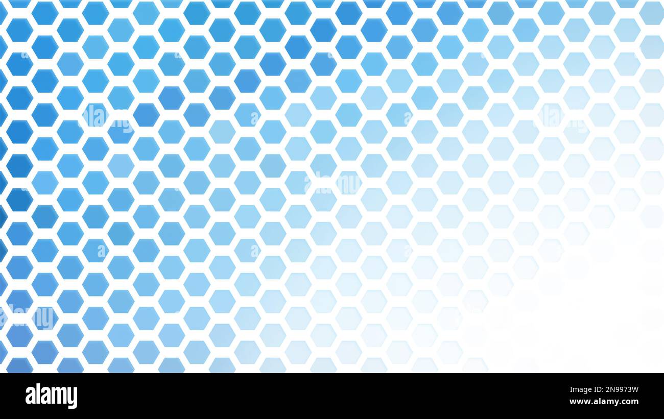 Light blue hexagon pattern with light effect on white background