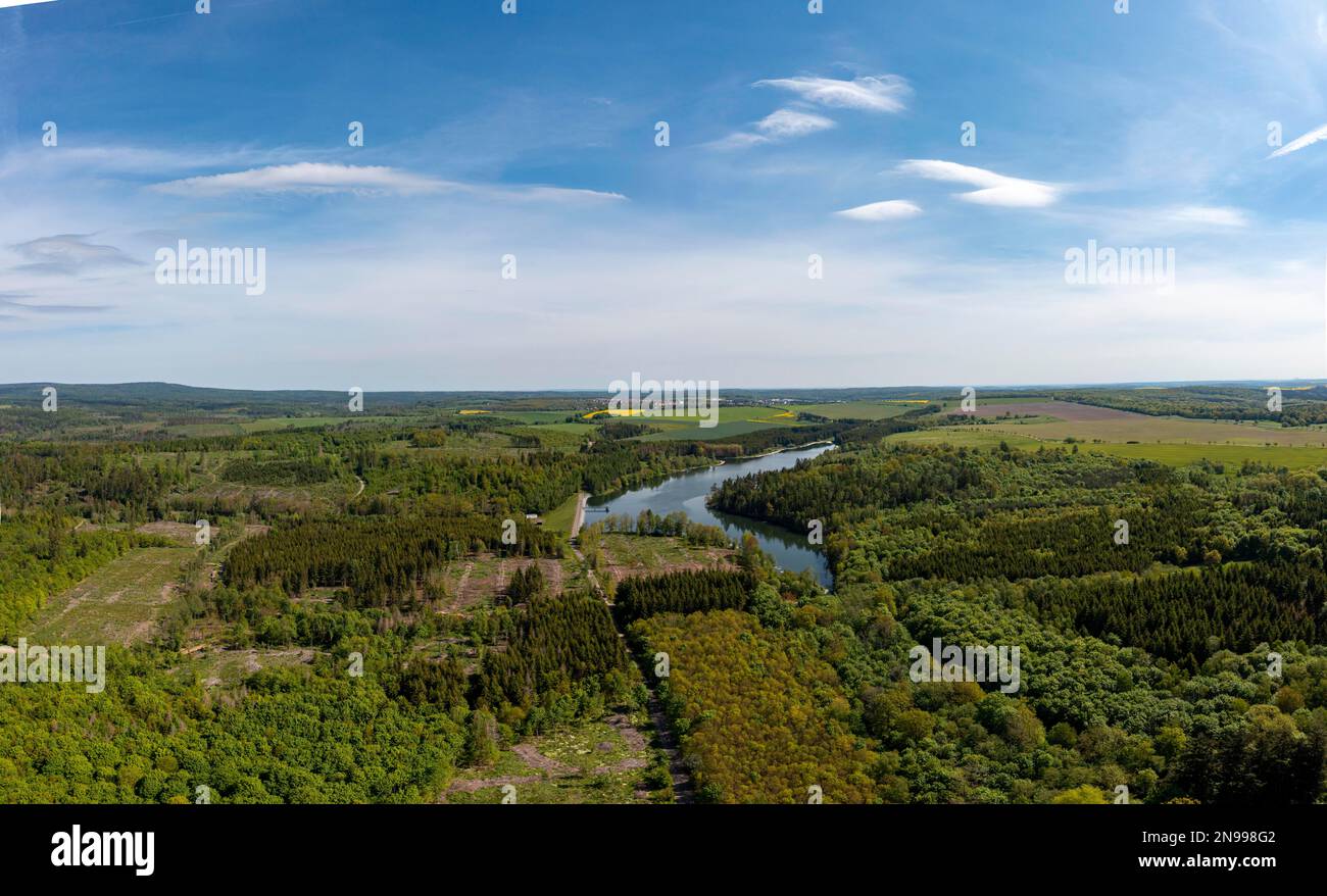 Harzgerode aerial view Teufelsteich Stock Photo Alamy