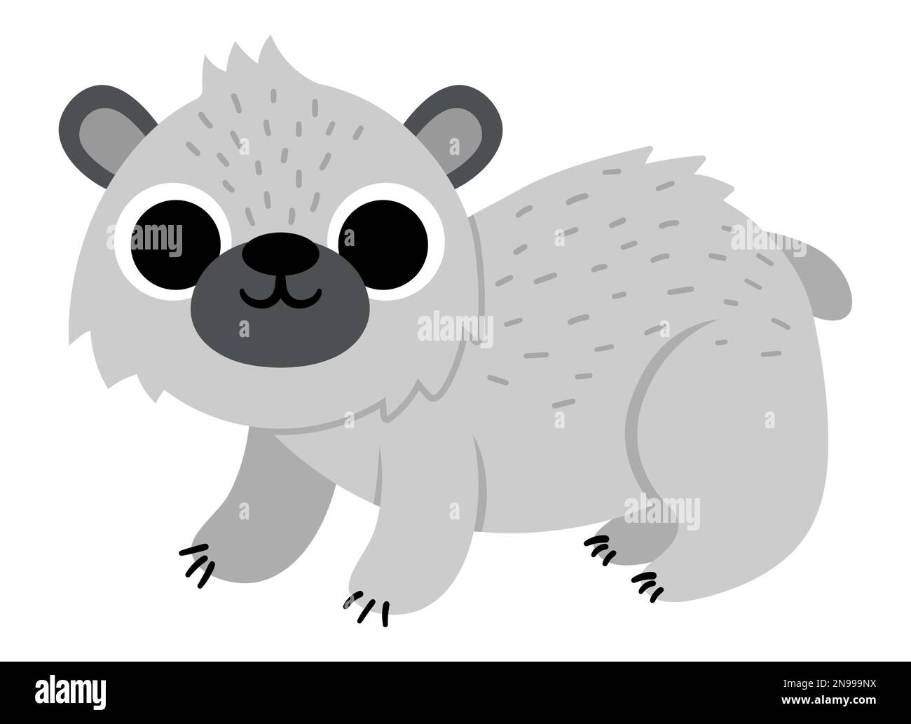 Vector polar bear icon. Endangered species illustration. Cute ...
