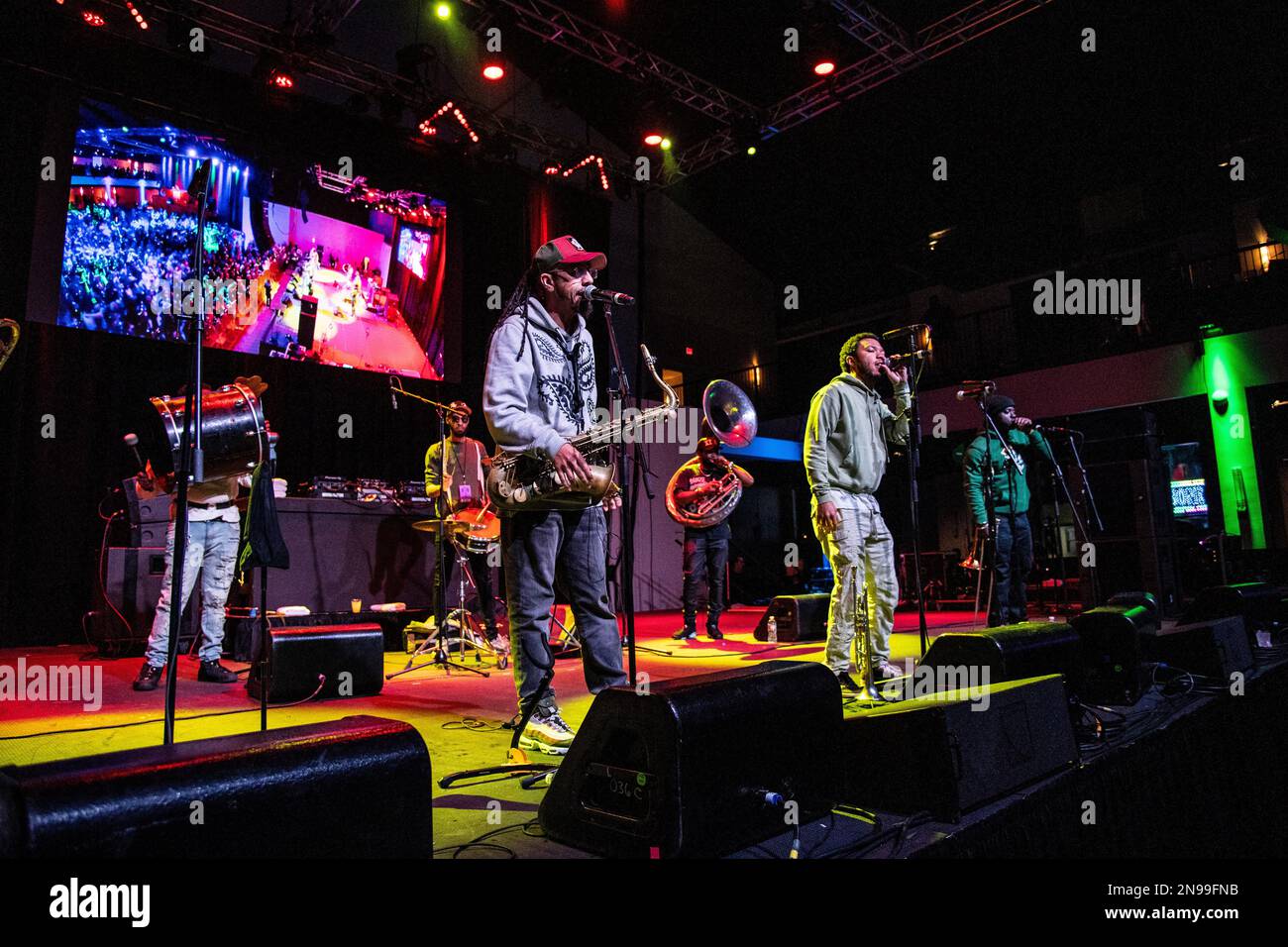 Members of the Rebirth Brass Band perform during Shorty Gras presented