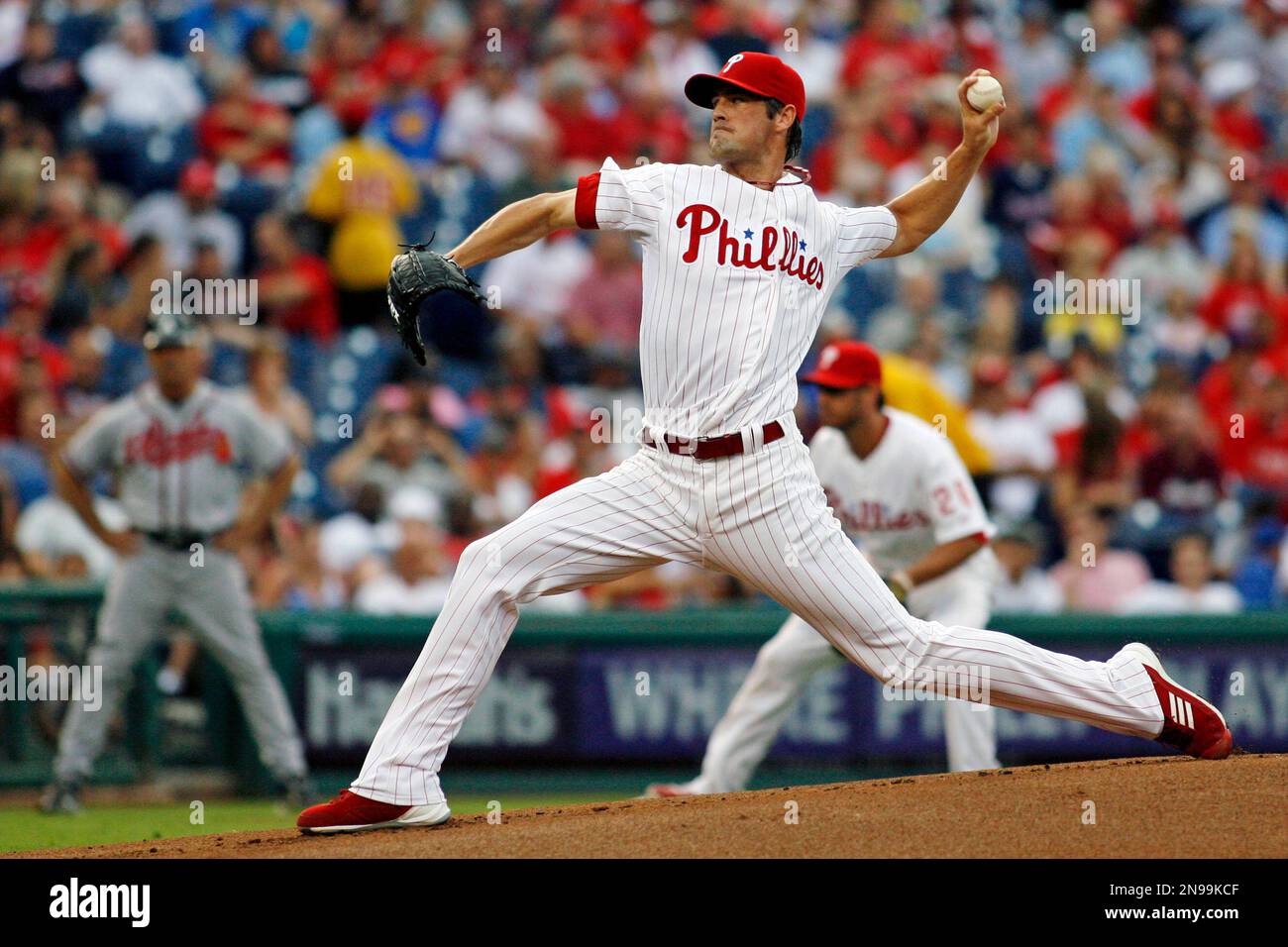 Philadelphia Phillies starting pitcher Cole Hamels throws against the