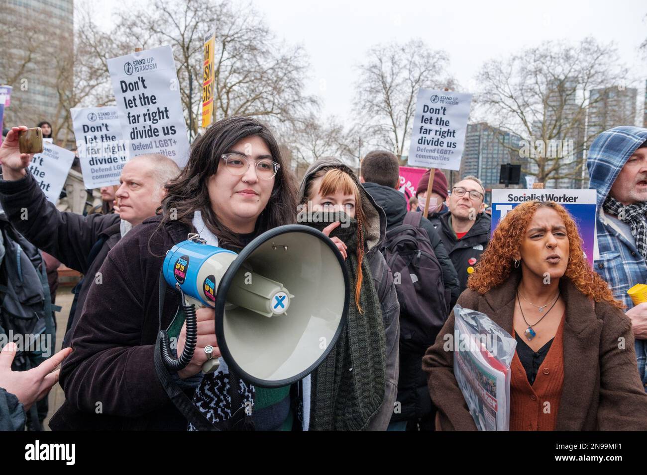 Pro LGBT+ Counter a Far Right Protest outside Tate Britain to stop Drag ...
