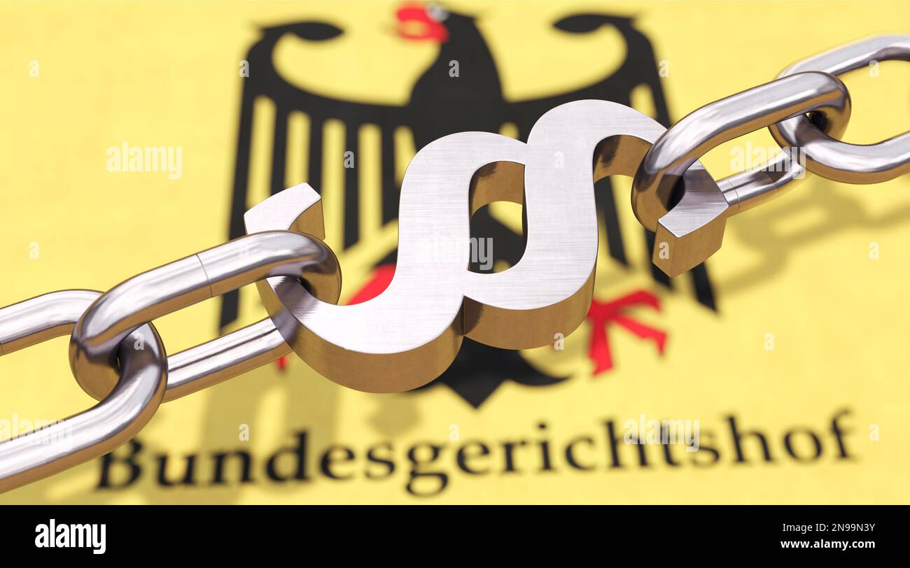 Rechtssicherheit und Bundesgerichtshof. Chain with paragraph symbol