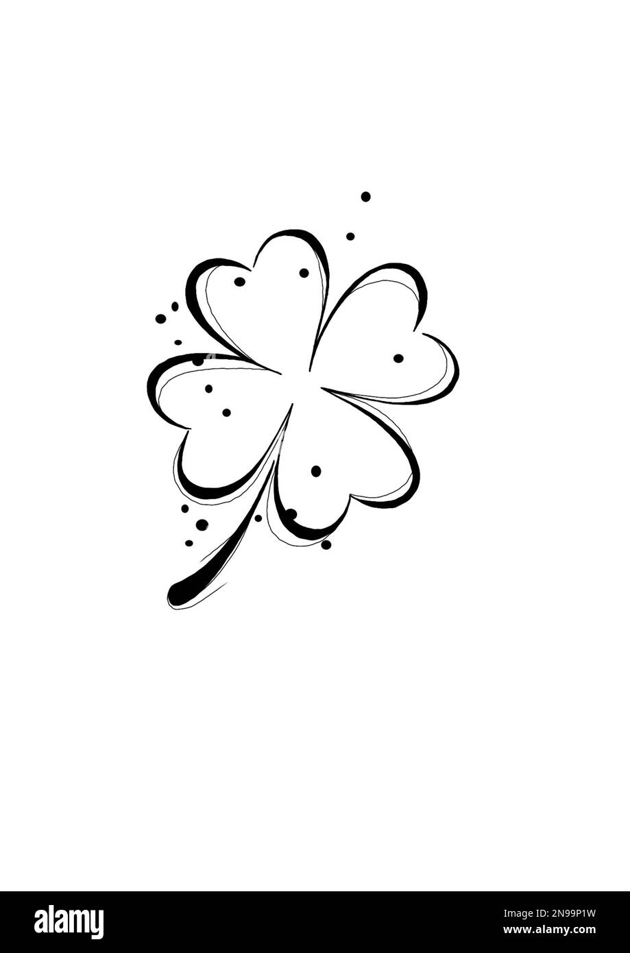 Green Lucky Four Leaf Irish Clover for St. Patrick's Day  Stock Photo