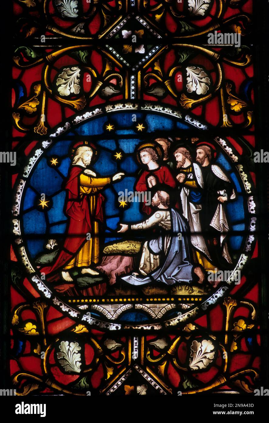 Stained glass in St. Johns church, Kolkata, Calcutta, West Bengal